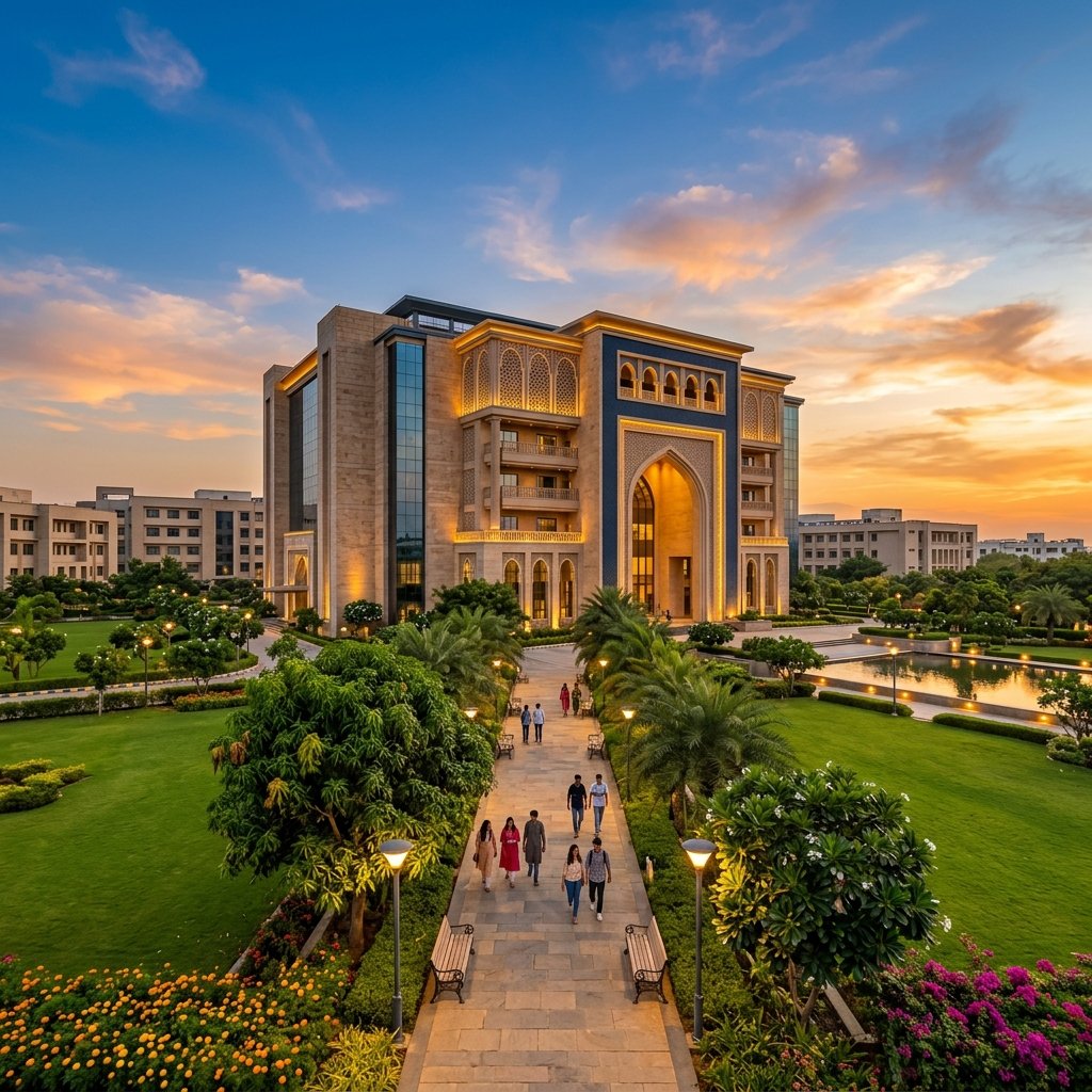 Beautiful Indian Campus at Sunset